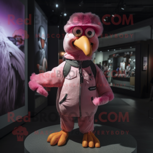 Pink Crow maskot kostume...