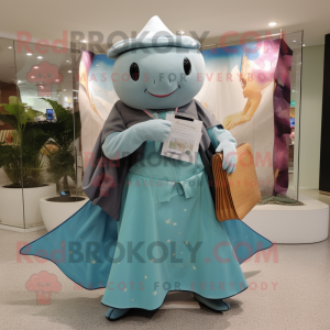 nan Stingray mascot costume character dressed with a Dress and Wallets