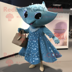 nan Stingray mascot costume character dressed with a Dress and Wallets