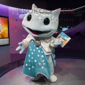 nan Stingray mascot costume character dressed with a Dress and Wallets