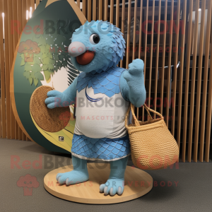 Sky Blue Pangolin mascotte...