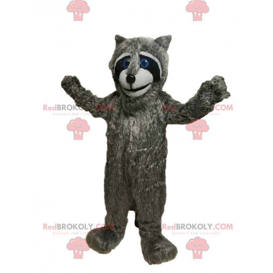 Grijze wasbeer mascotte met mooie blauwe ogen! - Redbrokoly.com Grijze wasbeer mascotte met mooie blauwe ogen! - Redbrokoly.com