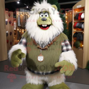 Olive Yeti maskot drakt...