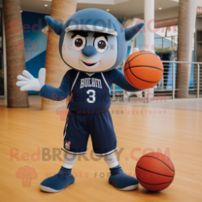 Navy Basketball Ball mascot costume character dressed with a Bermuda Shorts and Cummerbunds