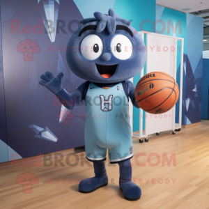 Navy Basketball Ball mascot costume character dressed with a Bermuda Shorts and Cummerbunds
