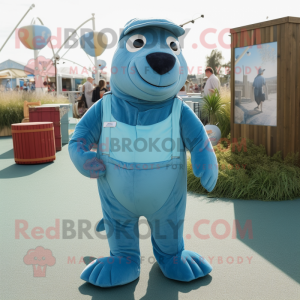 Cyan Sea Lion maskot...