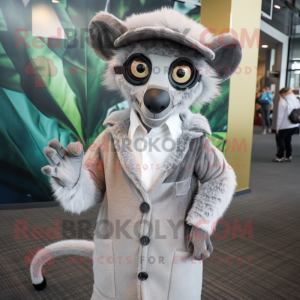 Grå Lemur maskot kostume...