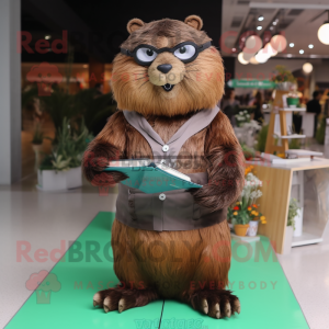 Brown Beaver maskot kostume...