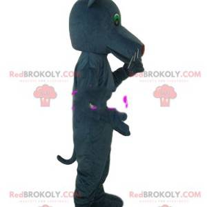 Grijze panter mascotte met mooie groene ogen. Panther kostuum -