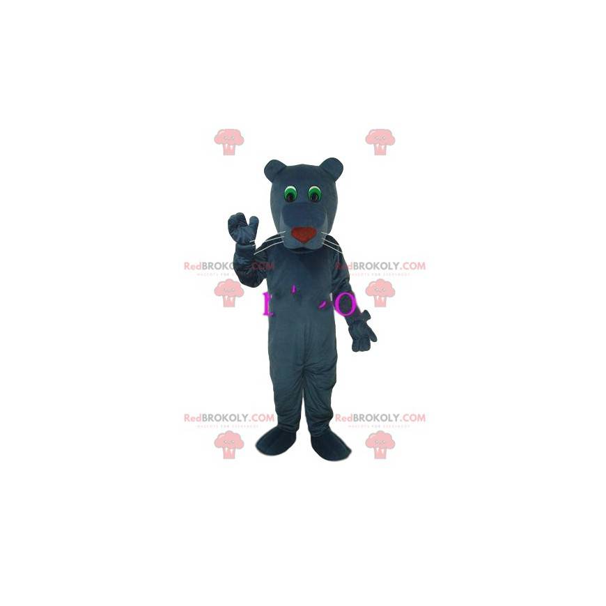 Gray panther mascot with beautiful green eyes. Panther costume Gray panther mascot with beautiful green eyes. Panther costume