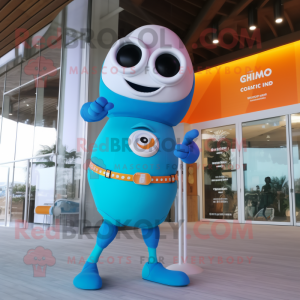 nan Gyro mascot costume character dressed with a One-Piece Swimsuit and Smartwatches