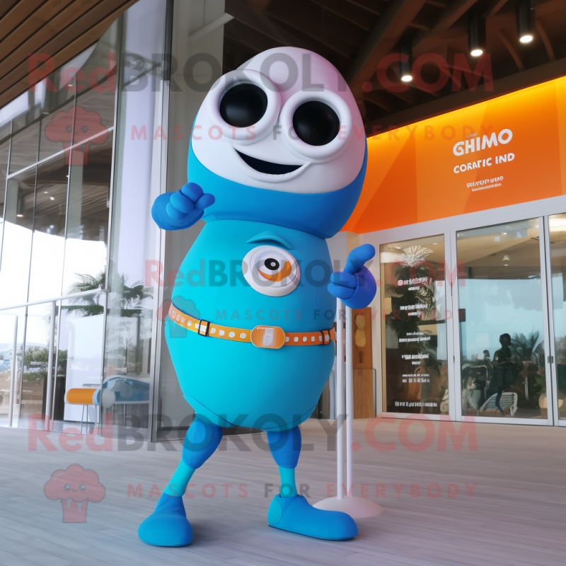 nan Gyro mascot costume character dressed with a One-Piece Swimsuit and Smartwatches nan Gyro mascot costume character dressed with a One-Piece Swimsuit and Smartwatches