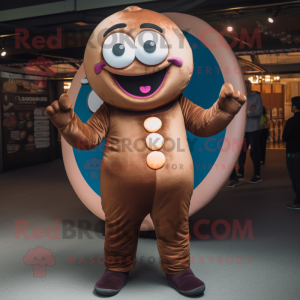 Brun Donut maskot kostume...