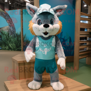 Teal Bobcat mascotte...