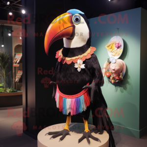 nan Toucan mascot costume character dressed with a A-Line Dress and Brooches