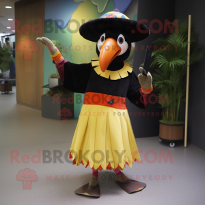 nan Toucan mascot costume character dressed with a A-Line Dress and Brooches