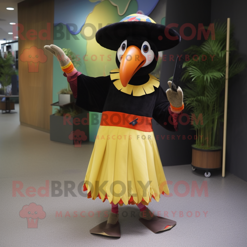 nan Toucan mascot costume character dressed with a A-Line Dress and Brooches