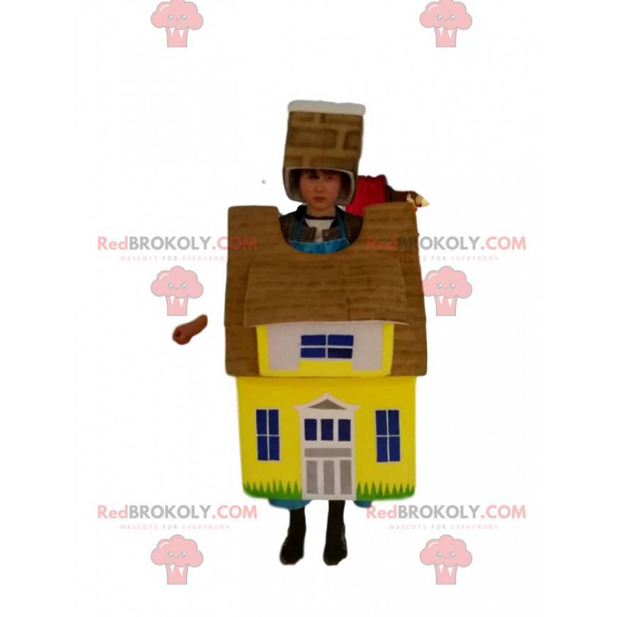 Gelbes und braunes Hausmaskottchen. Hausanzug - Redbrokoly.com Gelbes und braunes Hausmaskottchen. Hausanzug - Redbrokoly.com