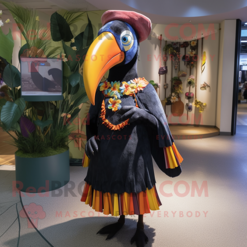 nan Toucan mascot costume character dressed with a A-Line Dress and Brooches