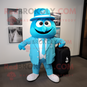 Cyan Golf Bag maskot...