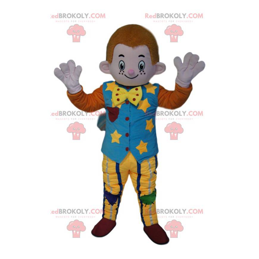 Mascot little red-haired man with a vintage costume -