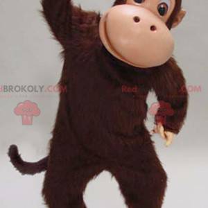 Mascota de mono chimpancé marrón suave y peludo - Redbrokoly.com