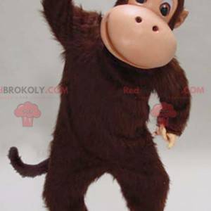 Mascote do macaco chimpanzé marrom peludo e macio -