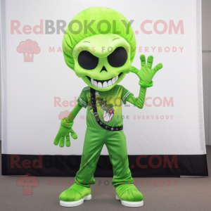 Lime Green Skull mascotte...