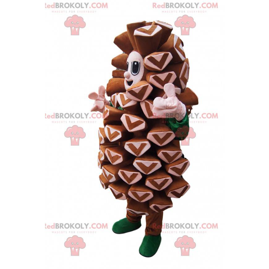 Brown pine cone mascot. Pine cone costume - Redbrokoly.com