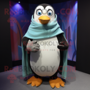 nan Penguin mascot costume character dressed with a Bermuda Shorts and Shawls