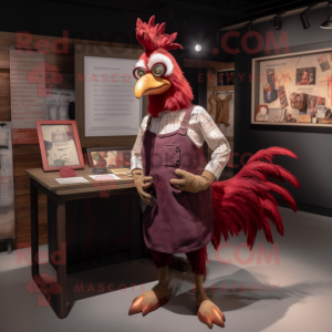 Maroon Rooster mascotte...