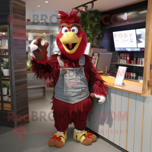 Maroon Rooster mascotte...