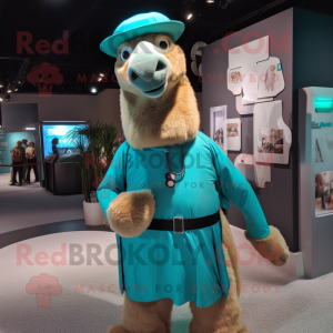 Teal Camel mascotte kostuum...