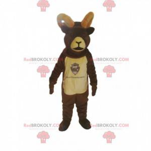 Mascota de gamuza marrón con grandes cuernos - Redbrokoly.com