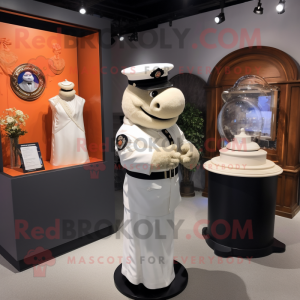 Rust Police Officer mascot costume character dressed with a Wedding Dress and Bracelet watches