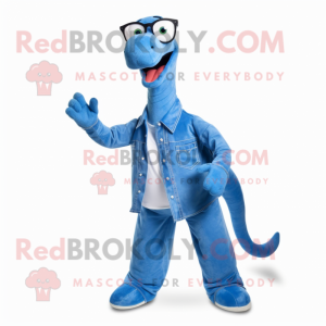 Blauw Diplodocus mascotte...