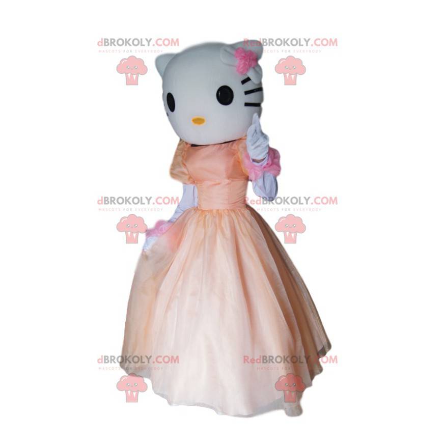 Mascotte de Hello Kitty, la chatte blanche avec une robe rose -