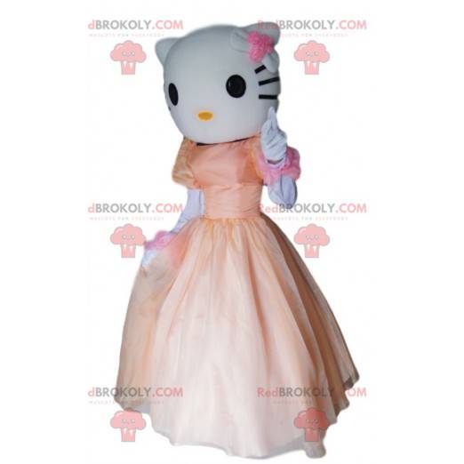 Mascotte Hello Kitty, il gatto bianco con un vestito rosa -