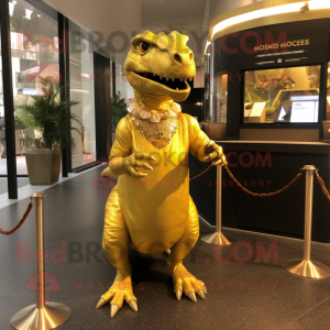 Guld Tyrannosaurus maskot...