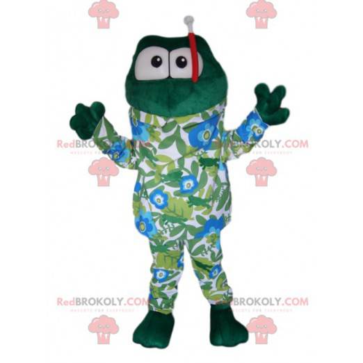 Frog mascot with a bathing suit and a snorkel - Redbrokoly.com