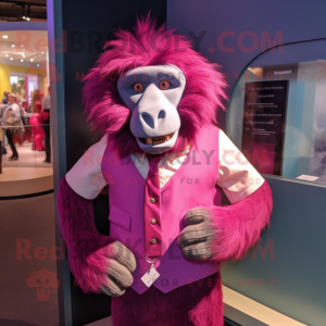 Magenta bavian maskot...