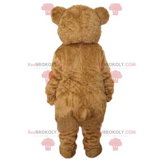 Brown bear mascot with a small heart shaped muzzle -