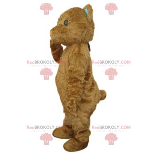 Brown bear mascot with a small heart shaped muzzle -