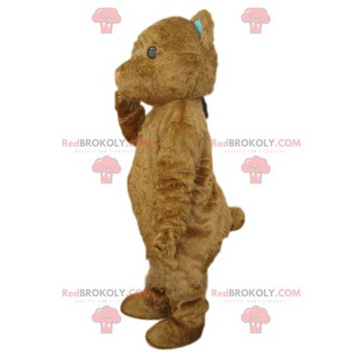 Mascotte orso bruno con museruola a forma di cuore -