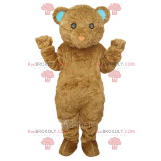 Brown bear mascot with a small heart shaped muzzle -