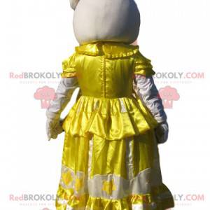 Mascot Hello Kitty, the famous cat with a yellow dress -
