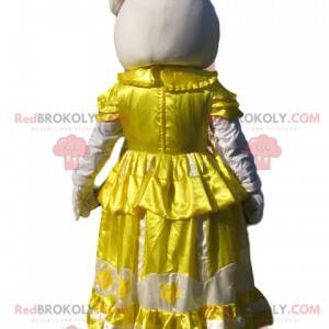 Mascote Hello Kitty, a famosa gata com um vestido amarelo -