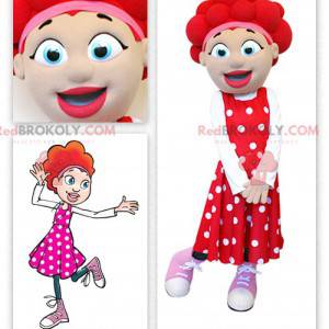 Mascotte de fille aux cheveux rouges - Redbrokoly.com