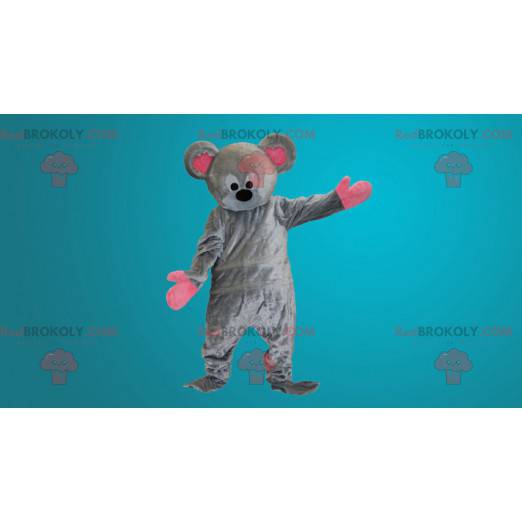 Gray and pink mouse mascot - Redbrokoly.com