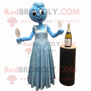 Himmelblå champagne maskot...
